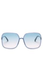 Matchesfashion.com Dior - Diorsostellaire Square Acetate Sunglasses - Womens - Blue