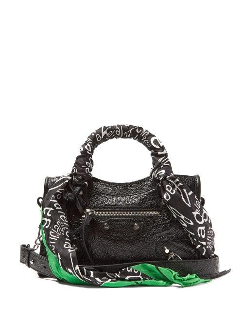 Matchesfashion.com Balenciaga - Classic City Nano Scarf Handle Leather Bag - Womens - Black Multi