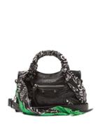 Matchesfashion.com Balenciaga - Classic City Nano Scarf Handle Leather Bag - Womens - Black Multi