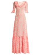 The Vampire's Wife Gloria Ruffle-trimmed Floral Fil Coup Gown