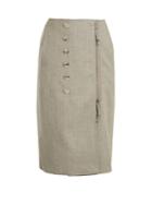 Altuzarra Sorrel Button-embellished Wool-blend Pencil Skirt