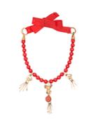 Valentino Skull-pendant Beaded Necklace