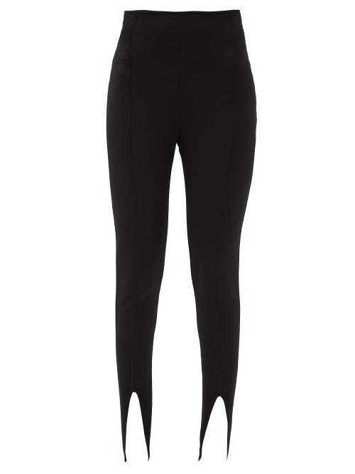 Matchesfashion.com Saint Laurent - High-rise Split-front Jersey Leggings - Womens - Black