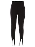 Matchesfashion.com Saint Laurent - High-rise Split-front Jersey Leggings - Womens - Black