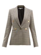 Matchesfashion.com Stella Mccartney - Prince Of Wales Check Single Breasted Wool Jacket - Womens - Black Multi