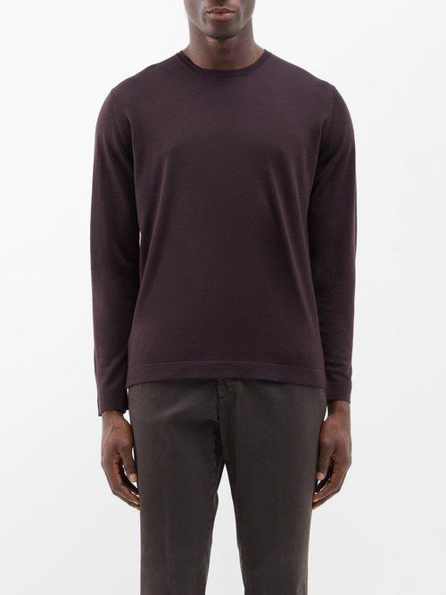 Thom Sweeney - Crew-neck Merino Sweater - Mens - Purple
