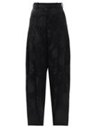 Matchesfashion.com Jw Anderson - High-rise Floral-jacquard Wide-leg Trousers - Womens - Black