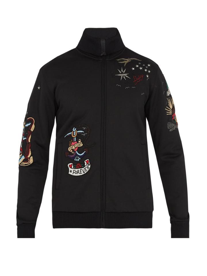 Valentino Tattoo-embellished Cotton-blend Track Top