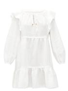Matchesfashion.com Ephemera - Ruffled Linen Mini Dress - Womens - Ivory