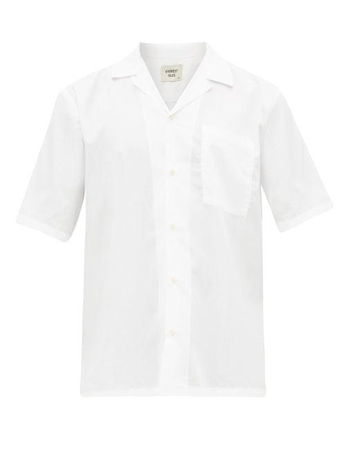 Matchesfashion.com Everest Isles - Cuban Collar Sustainable Poplin Shirt - Mens - White