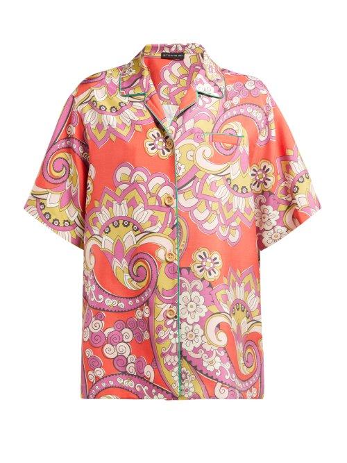 Matchesfashion.com Etro - Paisley Print Oversized Silk Shirt - Womens - Red Multi