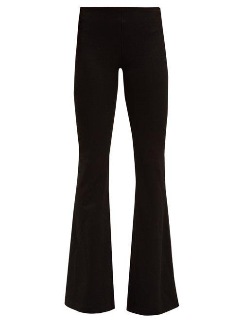 Matchesfashion.com Galvan - Flared Leg Jersey Trousers - Womens - Black