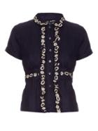 Jupe By Jackie Aragall Embroidered Wool Blouse