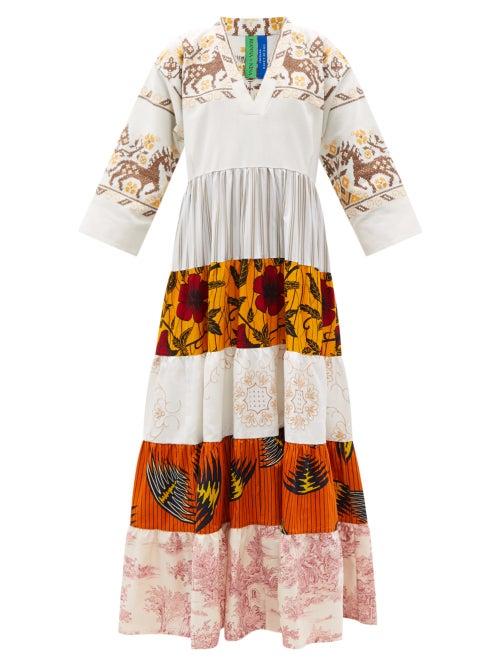 Ladies Rtw Rianna + Nina - Kendima Patchwork Cotton-poplin Maxi Dress - Womens - Multi