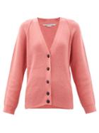 Matchesfashion.com Stella Mccartney - V-neck Ribbed-knit Wool-blend Cardigan - Womens - Light Pink