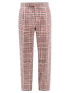 Thom Browne - Houndstooth-check Wool Suit Trousers - Mens - Red