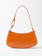 Staud - Ollie Polished-leather Shoulder Bag - Womens - Orange
