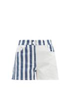 Matchesfashion.com Solid & Striped - Striped Denim Shorts - Womens - White Multi