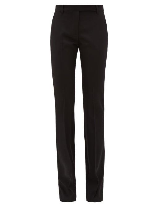 Matchesfashion.com Alexander Mcqueen - Flared Virgin-wool Trousers - Womens - Black