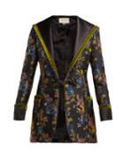 Matchesfashion.com Gucci - Sailor Collar Floral Brocade Jacket - Womens - Black Multi