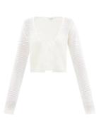 Frame - Crochet Knitted Cropped Top - Womens - Cream