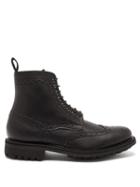 Matchesfashion.com Grenson - Fred Faux-leather Brogue Boots - Mens - Black