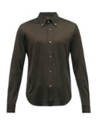 Mens Rtw Tom Ford - Button-down Jersey Shirt - Mens - Dark Brown