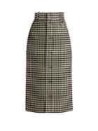 Balenciaga Houndstooth Button-down Pencil Skirt