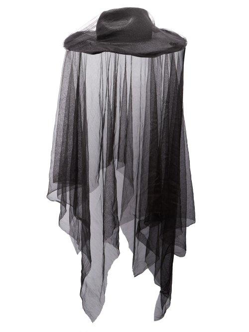 Matchesfashion.com Ann Demeulemeester - Veiled Straw Hat - Womens - Black