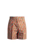 Matchesfashion.com Fendi - Ff Print Cotton Shorts - Womens - Blue Multi
