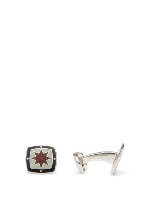 Matchesfashion.com Deakin & Francis - Star Sterling Silver Cufflinks - Mens - Black