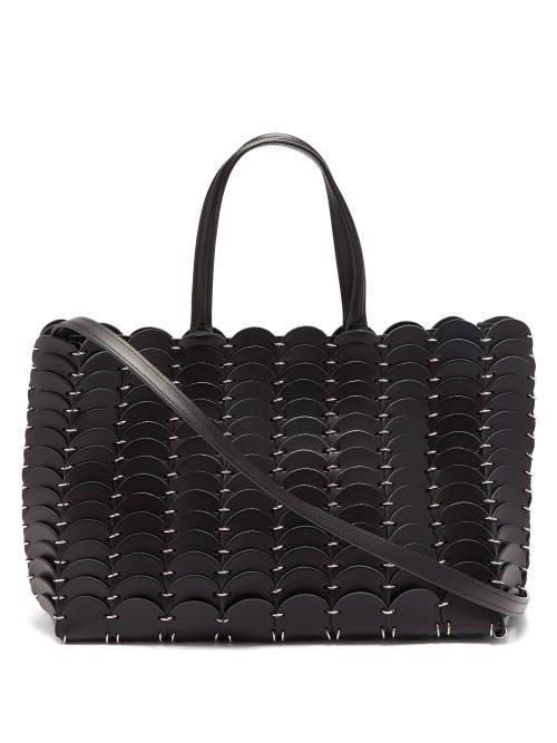 Matchesfashion.com Paco Rabanne - Chainmail & Woven Leather Tote Bag - Womens - Black