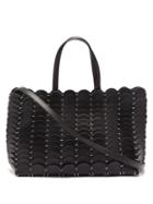 Matchesfashion.com Paco Rabanne - Chainmail & Woven Leather Tote Bag - Womens - Black