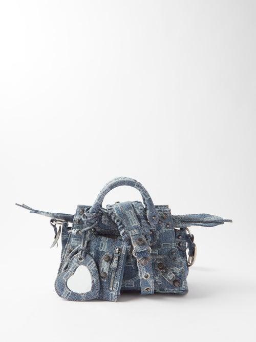 Balenciaga - Neo Cagole City Xs Bb-logo Denim Shoulder Bag - Womens - Denim