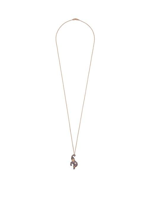 Matchesfashion.com Bibi Van Der Velden - Elephant Sapphire, Amethyst & 18kt Gold Necklace - Womens - Pink