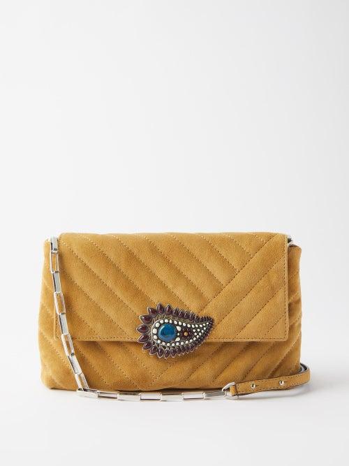 Isabel Marant - Merine Quilted Suede Cross-body Bag - Womens - Beige