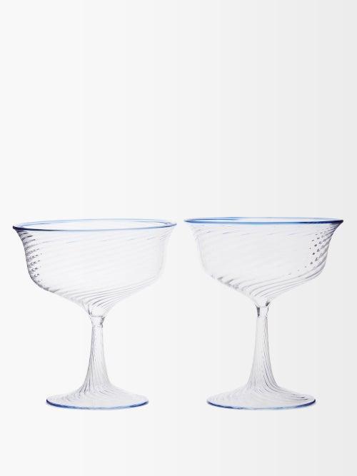 Campbell-rey - X Laguna B Set Of Two Cosima Coupes - Blue Multi