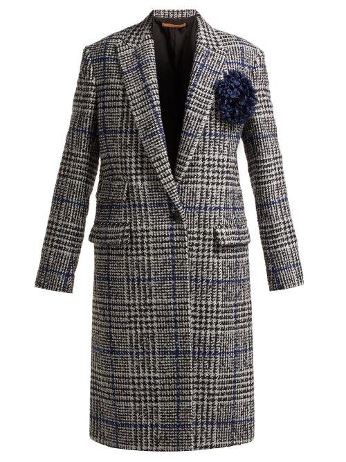 Matchesfashion.com Summa - Single Breasted Prince Of Wales Checked Coat - Womens - Black White