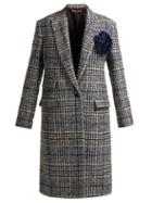 Matchesfashion.com Summa - Single Breasted Prince Of Wales Checked Coat - Womens - Black White