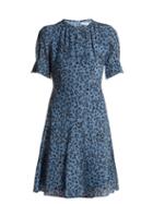 Matchesfashion.com Altuzarra - Jae Leopard Print Silk Midi Dress - Womens - Blue Print