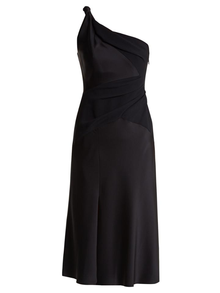 Versace One-shoulder Contrast-panel Dress