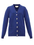 Matchesfashion.com Gucci - Slogan Wool Cardigan - Womens - Blue