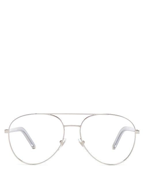 Matchesfashion.com Retrosuperfuture - Numero 34 Argento Clear Aviator Glasses - Mens - Silver