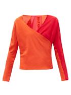 Matchesfashion.com Bolt X Edie - Race Silk Wrap Top - Womens - Red Multi