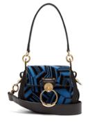 Matchesfashion.com Chlo - Tess Geometric Print Leather Cross Body Bag - Womens - Blue Multi