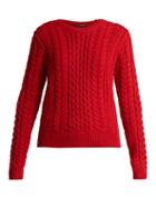 Matchesfashion.com Sies Marjan - Britta Cable Knit Cotton Sweater - Womens - Red