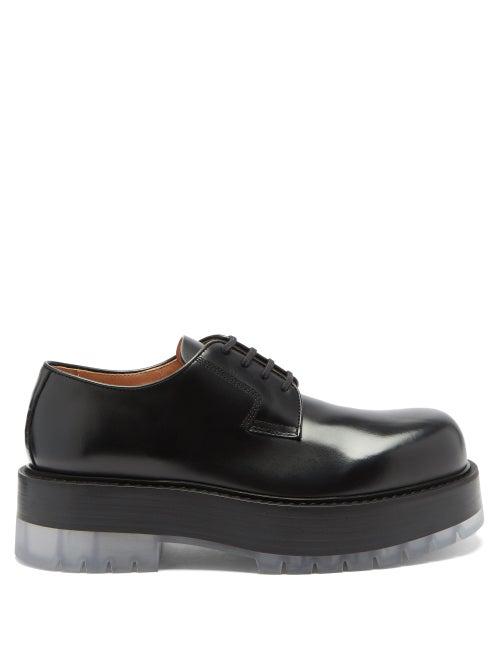 Matchesfashion.com Bottega Veneta - Bv Stilt Chunky-sole Leather Derby Shoes - Mens - Black