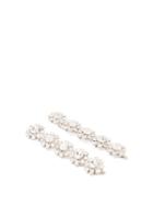 Matchesfashion.com Alessandra Rich - Flower Crystal Embellished Hair Clips - Womens - Crystal