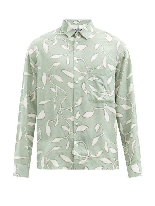 Matchesfashion.com Jacquemus - Baou Leaf-print Poplin Shirt - Mens - Green