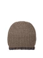Matchesfashion.com The Elder Statesman - Cable Knit Cashmere Beanie Hat - Womens - Brown Multi